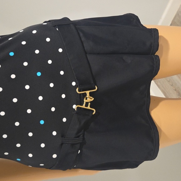 Tommy Hilfiger Black and Blue Polka Dot One Piece Swimsuit - Picture 6 of 9